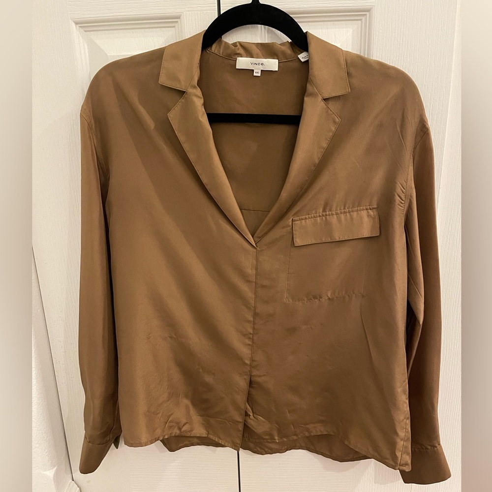 Brown Vince silk top